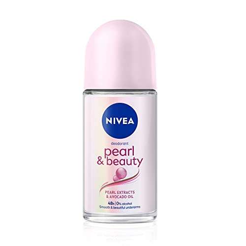 NIVEA Pearl and Beauty 50ml Deo Roll On | With Pearl Extracts & Avocado Oil| 48 H Smooth & Beautiful Underarms| 0% Alcohol | For Women 1
