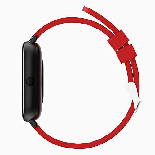 ZEBRONICS ZEB-FIT280CH smart watch with Screen size 3.55cm (1.39inch) 12 Sports modes, IP68 waterproof, Heart rate, BP, SpO2, Caller ID, 7 days storage (Black+ Red) 4