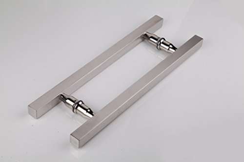 TOGU TG-6015 900mm/36 inches Square/Rectangle H-Shape Back to Back Stainless Steel Push Pull Door Handle for Solid Wood, Timber, Glass and Steel Doors, Full Brushed Stainless Steel Finish 1