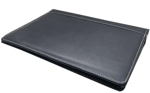 Essart PU Faux Leather 4 Ring File Folder with one Pen Loop Multipurpose A4 Professional Executive Document Folder | to Organize & Store Certificates for Men & Women (FL-1019-Black) 2