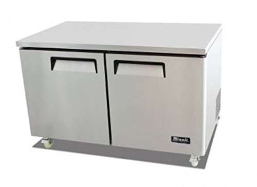 Migali C-U60R 60" Competitor Series Undercounter and Work Top Refrigerator with 18.2 cu. ft. Capacity 2 Shelves Stainless Steel Construction 115 Volts and Digital Controllers in Stainless 1
