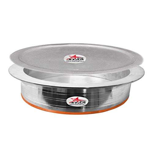 Nutristar Biryani Handi with Lid, Heavy Gauge Cooking Handi for Hyderabadi Dum Biryani, Cookware, Diameter 24 Inches, Height 6 Inches, Colour Silvery White. 1