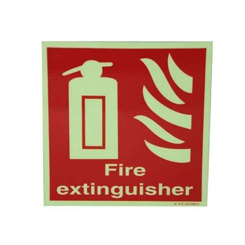 K T I® Autoglow Signage Fire Extinguisher Sign Board 3mm PVC Sheet with high Glow intensity in Total Darkness Size- 200x250 MM Pack Of 2 3