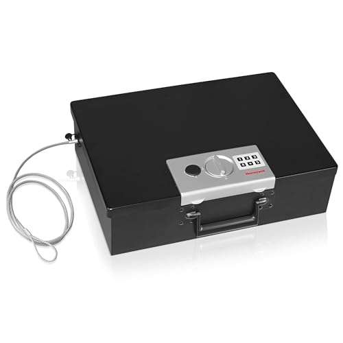 Honeywell Safes & Door Locks - Hideable Money Safe Box with Carry Handle - Fire Resistant Safe Document Box for Home - Metal Box with Digital Lock for Personal Items, Jewelry - 0.48-Cu - Black - 6110 2
