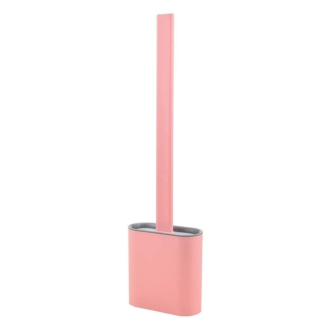 Laxmi Creation Silicone Toilet Cleaning Brush with Holder Long Handle for Bathroom Toilet Cleaning (Multicolor)