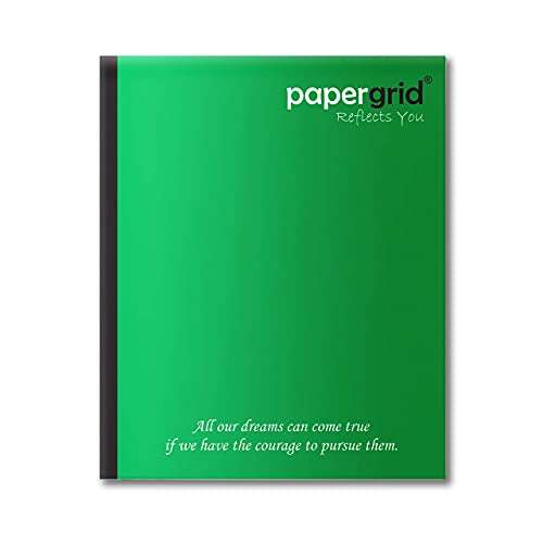 papergrid Notebook - Short Book (19 cm x 15.5 cm), Maths Ruled, 152 Pages, Soft Cover - Pack of 6 5