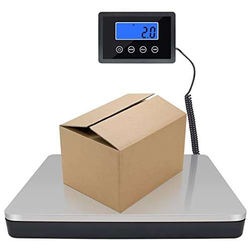 AURGOD Shipping Scale, 400lbs/180kg Heavy Duty Digital Postal Scale, Portable Stainless Steel LCD Display Platform Scale for Shipping W/ 12" X 10" Platform 1