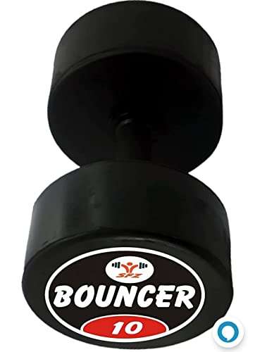 SFZ Bouncer Dumbbell 10kg Set / 10kg×2 piece/Rubber Coated Dumbell With Ergonomic Grip For Begginers and Advance User/Home Gym Kit Equipment Exercise Dambal 20kg Weight 3