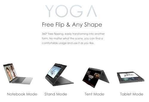 Lenovo Yoga 7i 2-in-1 16" WUXGA 16:10 Touchscreen Laptop, Intel Core i7-1355U, Fingerprint Reader, Backlit KB, 2 x Thunderbolt, Win 11, Storm Grey W/Stylus Pen (16GB RAM | 1TB SSD) 3