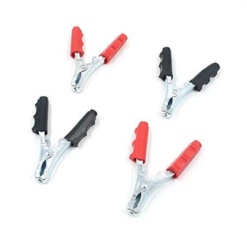 Antrader 75A Alligator Clamps Vehicle Car Insulated Battery Test Terminal Test Clips Electrical Clamp, 120MM Length, 2 Pairs(Black+Red) 1