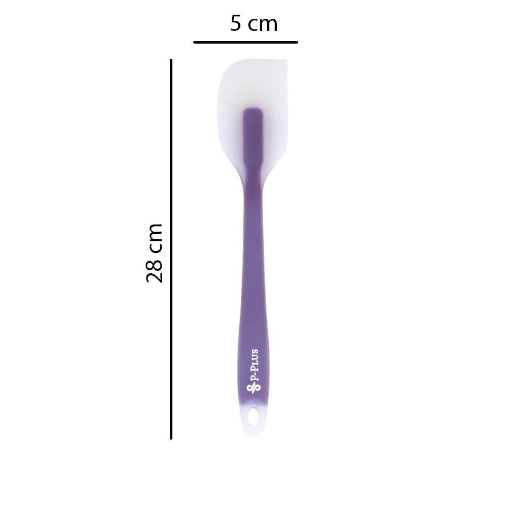 P-Plus International Silicone Spatulas Rubber Spatula Heat Resistant Seamless One Piece Design Non-Stick Flexible Scrapers Baking Mixing Tool Silicone Spatulas Set (Purple, Set of 2) 3