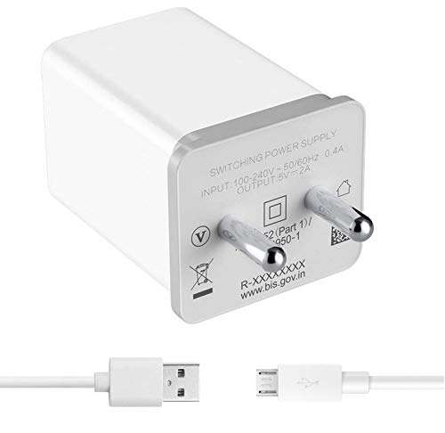 Fast Charger for Coolpad Note 5 Lite / Coolpad Note5 Lite Charger Original Adapter Like Mobile Charger | Power Adapter | Wall Charger | Fast Charger | Android Smartphone Charger | With 1 Meter Micro USB Cable Charging Cable Data Cable (2.4 Amp,CC-OPPO, WHITE)