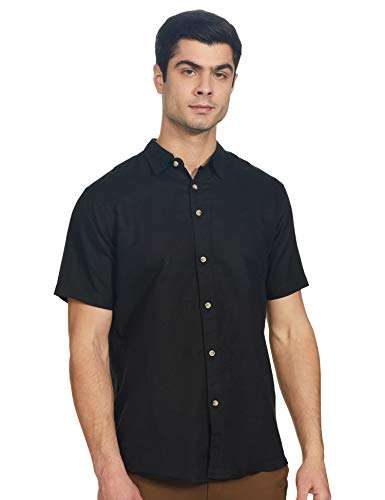 Red Tape Men's Plain Regular fit Casual Shirt (RSH6431A_Black_L 1