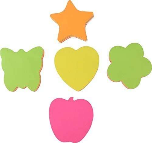 Samvardhan Multicolor 5 Different Shapes 500 Sticky Note (5 X100 Sheets per pad), Fluorescent Paper Self Adhesive and Removable Sticky Notes-5 Colors 3
