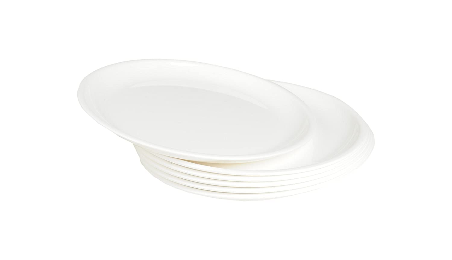 Signoraware Plastic Dinner Plate Set, 33cm, Set of 6, White 1