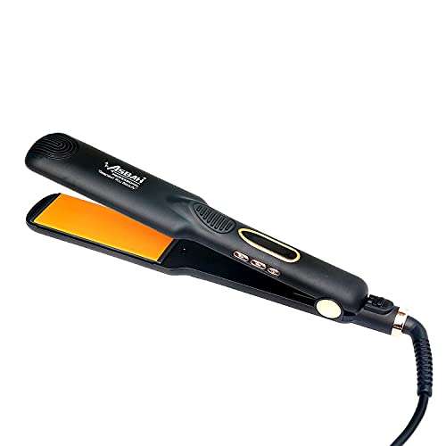 Asbah Professional D'zara Pro Hair Straightener with 3D Floating Plates | Rapid Heat Technology | One Year Warranty, Lifetime Repair & Services - Multicolor (Black) 1