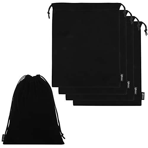 Cosmos 5 Pcs Portable Headphone Carrying Bag Travel Headset Storage Pouch Soft Drawstring Headphone Case Bag for Over-Ear Headphones Gaming Headset Neckband Earphones (Black Color) 1