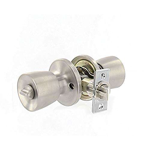 VALTERRA L32CS010 Stainless Steel Mobile Home Entrance Lock - Knob x Knob,Silver 2