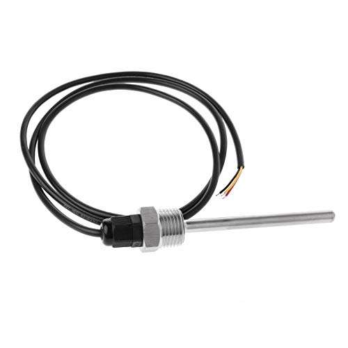 Abnana PT1000 SUS304 Housing Platinum Resistance Temperature Sensor G1/2 Thread 3-Wires (100mm) 3