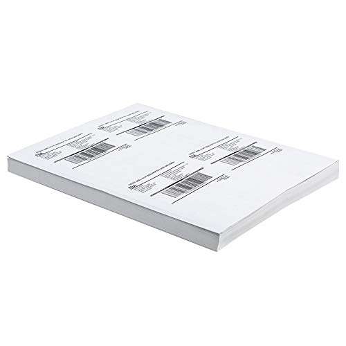 4-UP Address Shipping Label for Laser/Ink Jet Printer, 4" x 5" Labels, 4 Per Page (250 Sheets, 1000 Labels) 4