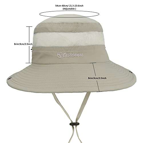 Summer-Quick-Dry-Sun-Hat-Beach-Bucket-Hat for Men Women - Wide Brim Mesh Boonie UV Protection Hat Foldable Packable with Drawstring Sky Blue 4