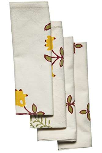 CONTRAST LIVING SmarekA Hand Block Printed Kitchen Towel/Dish Towel/Hand Towel Multi Color Set of 3 Pcs 5