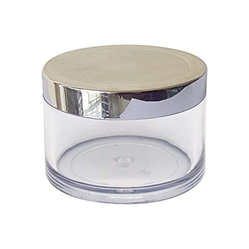 Zenvista 50gm Acrylic Shan Jars with Silver Lid for Lip Balms/DIY Skin Care/Empty Container/Easy to Carry/Travel Friendly, (Pack of 3) 2