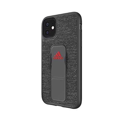 ADIDAS Sports Black Cell-Phone Case for iPhone 11, Drop-Resistant Hand-Grip Phone Cover with Strap 3