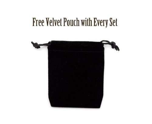 7 Die Polyhedral Dice Set - Solid Black with Velvet Pouch By Wiz Dice 5