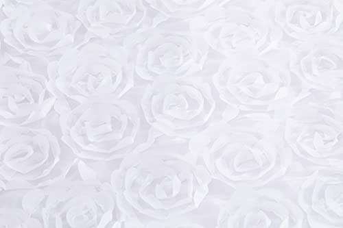 White Wedding Aisle Runner for Indoor 4ft x 20ft Rosette Floral Carpet Runner for Party Prom Outdoor 5