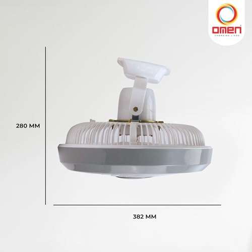 Omen Changing Lives 12-Inch Roto Grill Cabin Fan | Durable Copper Motor | 3-in-1 Multipurpose Use (Wall, Ceiling & Table Fan) | Silent Operation |Ideal for Offices, Shops & Showrooms |2-Year Warranty 4