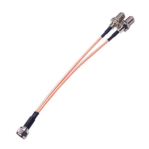Goupchn F Type Coax Cable Splitter - F Male to Dual Female 3 Way RG316 Coaxial Cable 19cm/7.5" for TV, Satellite Receiver 6