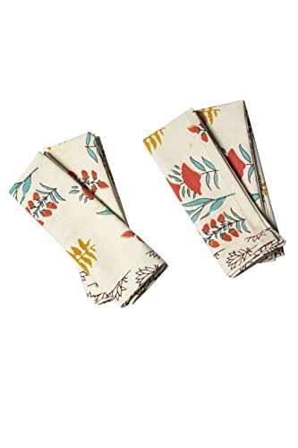 CONTRAST LIVING DikshA Hand Block Printed Kitchen Towel/Dish Towel/Hand Towel Multi Color Set of 3 Pcs 4