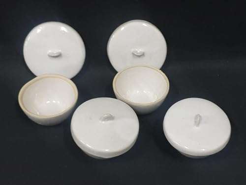 AI-Porcelain Crucible with Lid 25ml/Lab Equipment Porcelain Crucible/for Laboratory used/Chemistry Lab Equipment/Scientific and Laboratory Product/Pack of 4 4