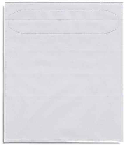 StarTechDeals 100 Clear Poly Sleeve CDs or DVDs Adhesive Backed (Tamper Proof Sleeves) 1