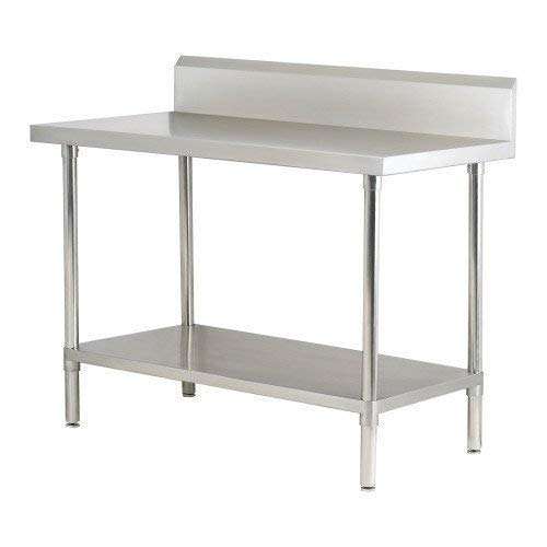 DG DEXAGLOBAL Stainless Steel Work Table with Under Shelf & Back Splash- 1207x700x850 mm LBH 1