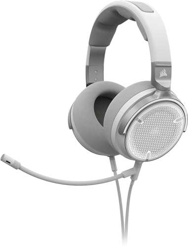 Corsair VIRTUOSO PRO Open Back Multiplatform Wired Gaming Headset – Detachable Uni-Directional Microphone – Graphene Drivers – 20Hz-40 kHz – PC, Mac, PS5, PS4, Xbox, Nintendo Switch, Mobile – White