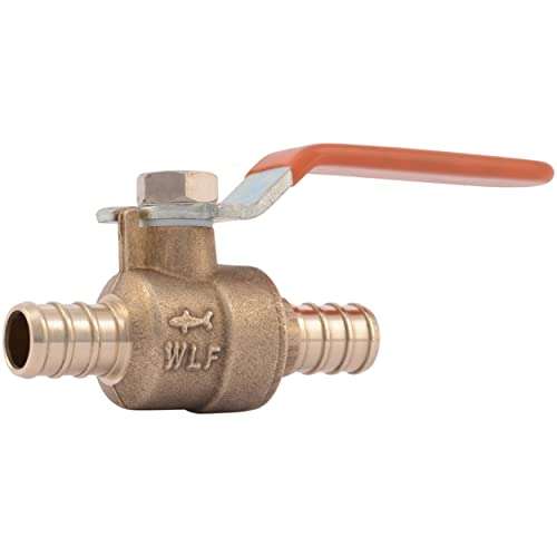 SharkBite 1/2 Inch Crimp Ball Valve, Brass Plumbing Fitting, PEX Pipe, PE-RT, 22461LFA 1
