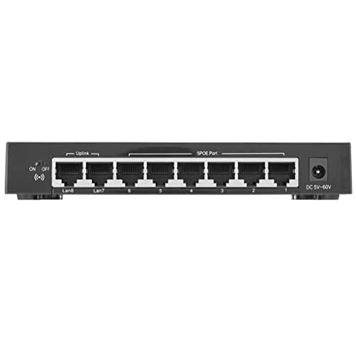 NAERSI® 8 Port 10/100 Mbps Ethernet Plus Network Switch - RJ45 Desktop or Wall Mount, Home Network Hub, Office Ethernet Splitter, Silent Operation Plug and Play, Energy-Saving