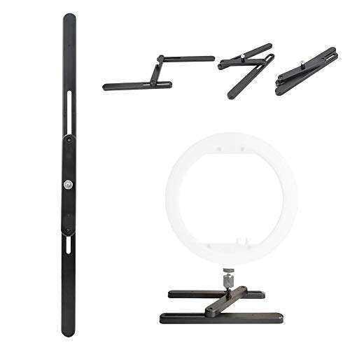 Table Tripod Stand Mini Foldable Led Ring Desktop Bracket Universal 1/4 Inch Cell Phone Holder for Photo Ring Video Lamp Lighting Live Stream Makeup for Light Stand Clip 3