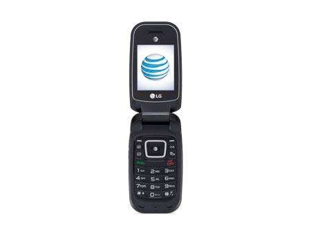 LG B470 AT&T Prepaid Basic 3g Flip Phone, Black - Carrier Locked to AT&T 3
