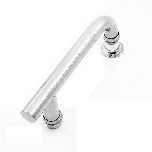 CFYP Shower Door Handle, Silver Stainless Steel Flat Tube Handle European Style Square Tube Retro Glass Door Handle (Size : Hole spacing 145mm) 1