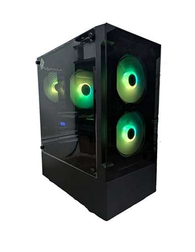 Centaurus Andromeda B9 Gaming PC, AMD Ryzen 7 7800X3D 8-Core, Radeon RX 9060 XT 16GB, 2TB NVME SSD, 32GB DDR5 RAM, Win 11 Pro, WiFi, RGB LEDs, Glass. Custom Built Performance Gaming Desktop Computer 2