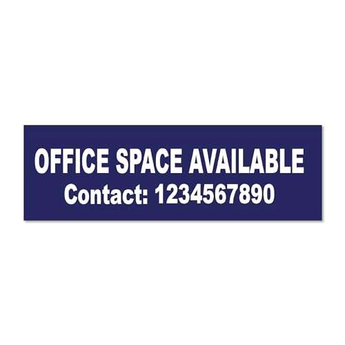 SIGN EVER™ Office Space Available 3mm Sign Board With Custom Contact Number Home Land Office Building Plot Signage Business (15w X 4h inch)