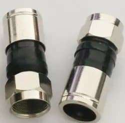 Rg6 Quad Compression Connectors,Coaxial Cable Compression Fitting Connector for Satellite & Cable TV 20pcs (Black) 2