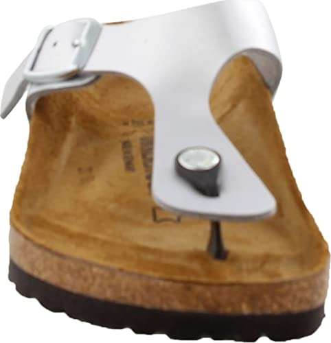 Birkenstock Women's Gizeh Thong Sandal, Silver, 37 N EU/6-6.5 2A(N) US 3