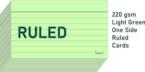 IMPRINT'S Ruled Index Cards, Light Green Color, 3x5-Inch, 100 Cards in This Pack 3