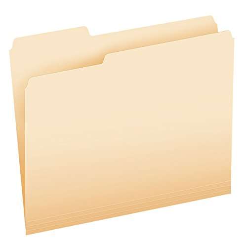 Pendaflex Essentials File Folders, Letter Size, 2/5 Cut, Manila, 100 per Box (752 2/5RE) 1