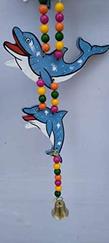 DRAVY HANDICRAFTS Hanging Fish Hand-Painted Door Latkan Toran for Pooja Decorative Wall Hanging Balcony Decoration Hanging Decorative Items For Room Wall Décor for Home Main Door (Set Of 1 Unit) (Length-26 inch) (Multicolour 1) 3