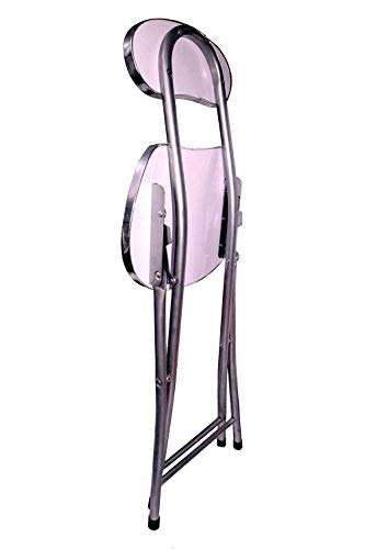 bi3 Multipurpose Folding Chair Wooden Seat Foldable Metal Leg with Back Support 3